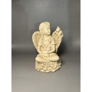Angel Star Girl Angel With Cats Figurine Beige Resin Small Home Decor Statue